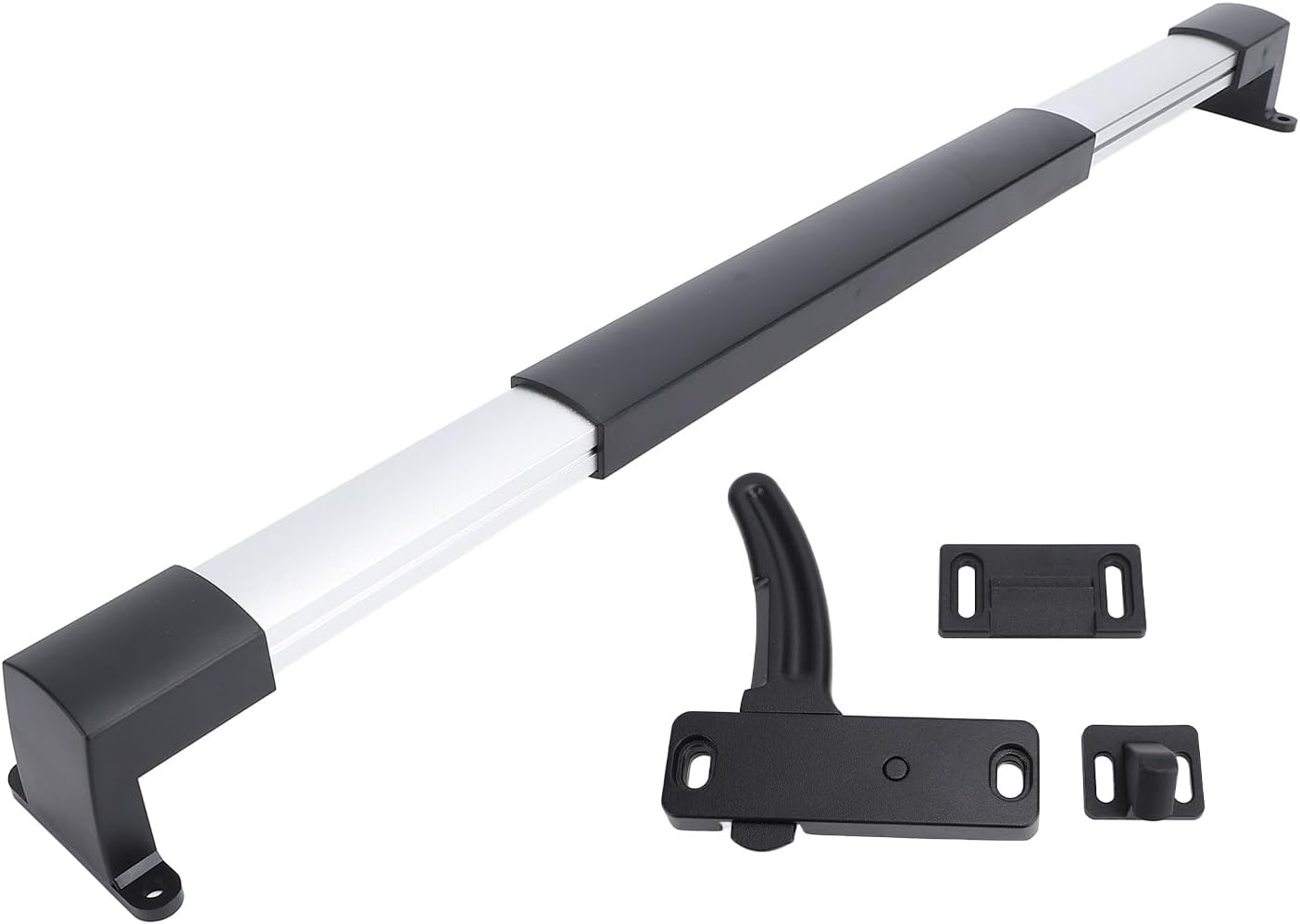 RV Screen Door Latch Kit, RV Screen Door Cross Bar Handle and Door Latch, 21.65In-29.33In Adjustable Grip Handle, Universal RV Screen Door Crossbar for RV, Travel Trailer (Left image number 1