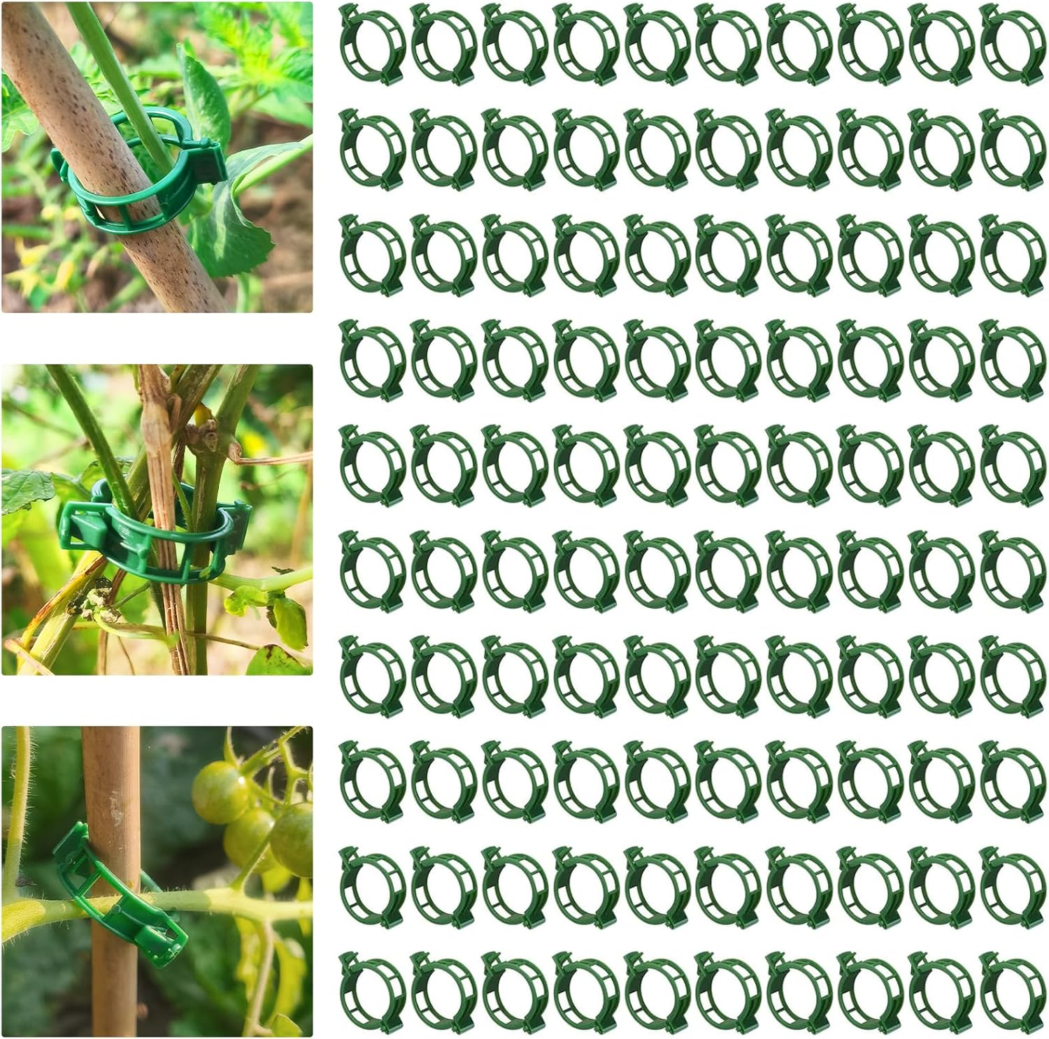 LMXMGRG Tomato Clips for Support 100Pcs,Plant Vine Clips for Climbing Plants,Small Plant Clips for Outdoor 2024 Upgrade image number 2