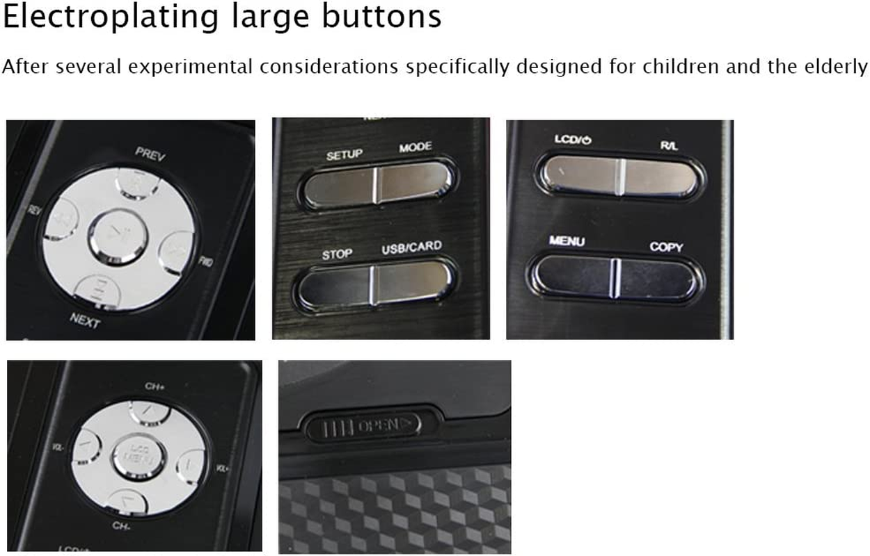 Portable DVD Player, Buyee 13.3'' Portable in Car DVD + ATV Player 270&deg; Swivel Screen USB SD + Free 300 Games CD (Black) image number 1