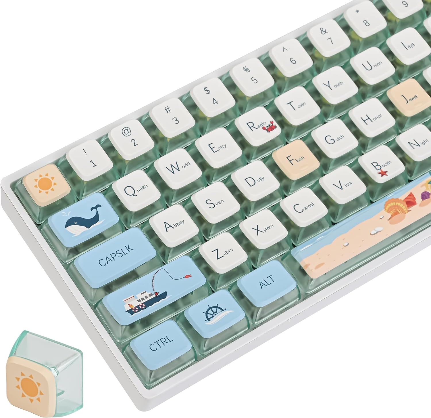 Fogruaden PBT Keycaps 132 Keys Marshmallow Set, XDA Profile, Dye-Sublimation Cute for Cherry Gateron MX Switches Mechanical Keyboard