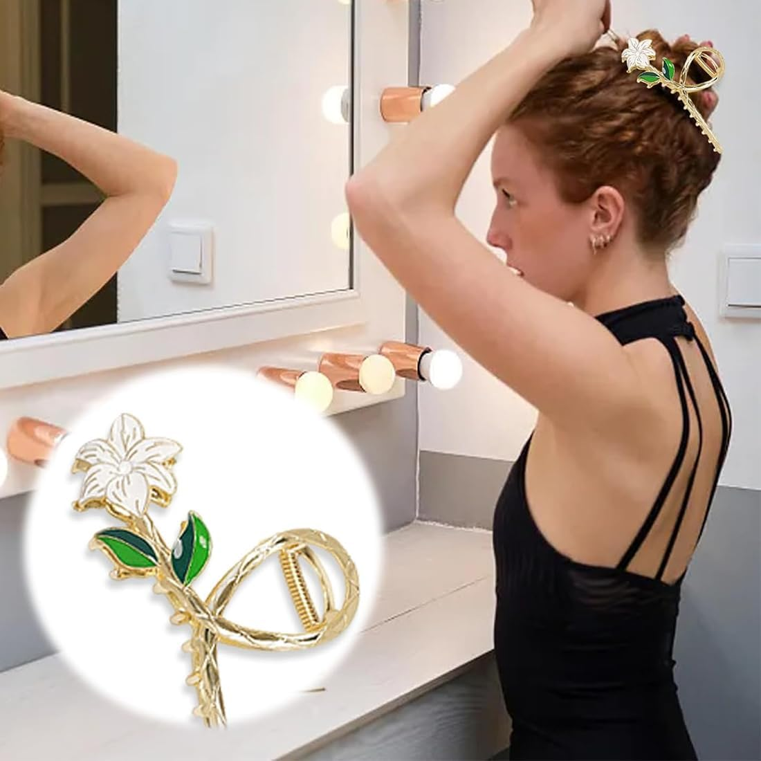 Bangbobi Set of 3 Flower Hair Clips for Women - Large Hair Clip for Thin and Thick Hair - Vibrant Hair Clip Flower Suitable for Any Occasion image number 4