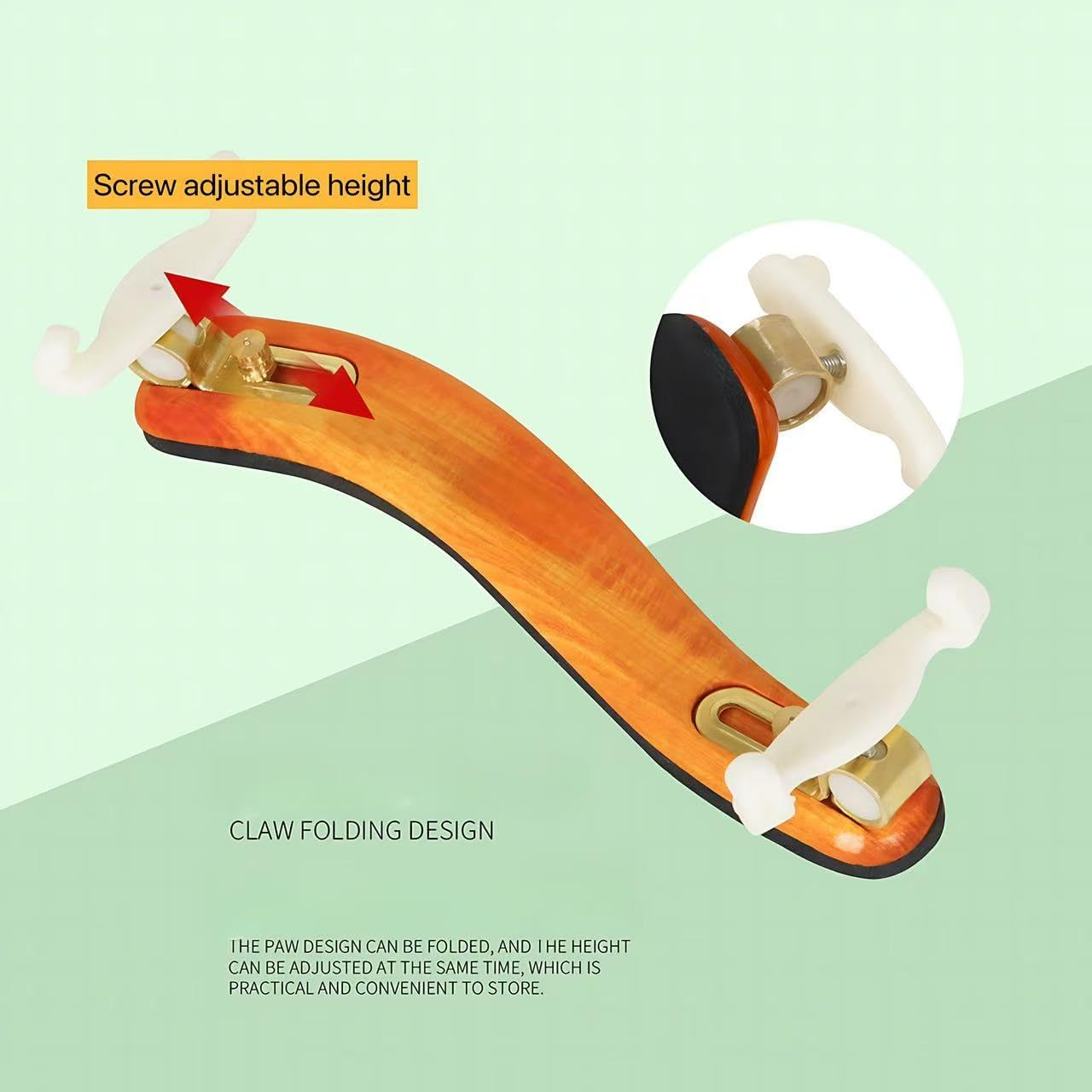 FANGXIN Violin Shoulder Rest for 4/4 and 3/4 Size, Violin Shoulder Rest with Comfortable Foam Pad & Height Adjustable Feet image number 1