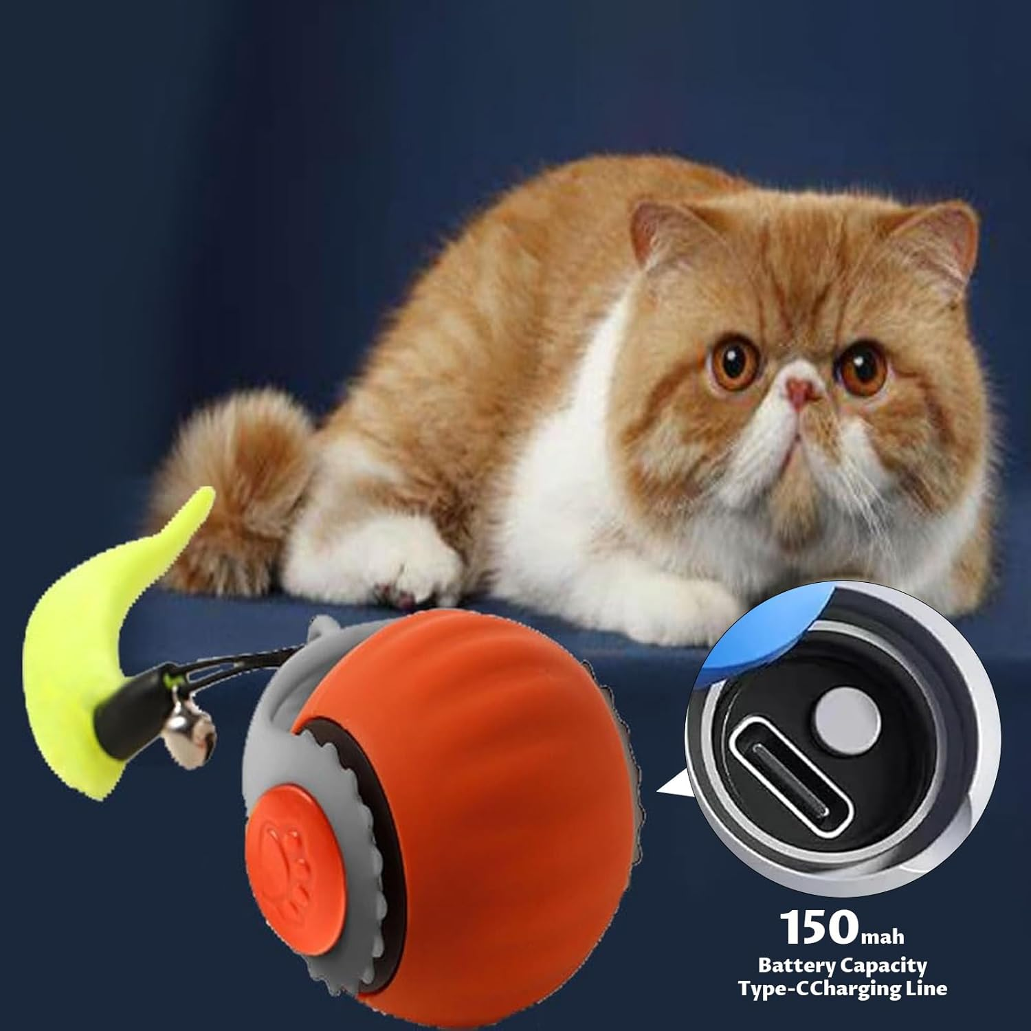 Velmoriah 2-Pack Speedy 3.0 Tail Cat Toy, 2025 Upgrade Smart Interactive Cat Toy Balls with 2 Speed, Cat Chase Toy for Cats, Dogs image number 5
