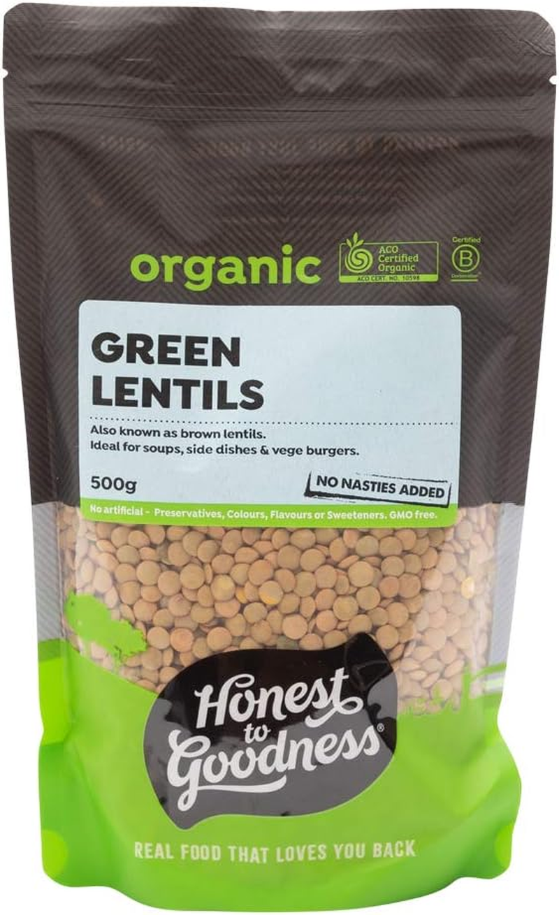 Honest to Goodness Organic Green Whole Lentils, 5Kg - a Subtle Earthy Flavour and Texture. Plant Based Protein Source. from Winter Soups to Hearty Salads. image number 1