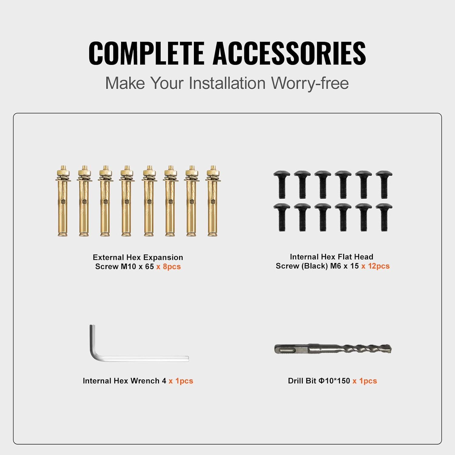 VEVOR Black Powder Coated Aluminum Handrail for Outdoor Steps, 3-4 Steps, 48 X 35.5In, 165Lbs Weight Capacity image number 5