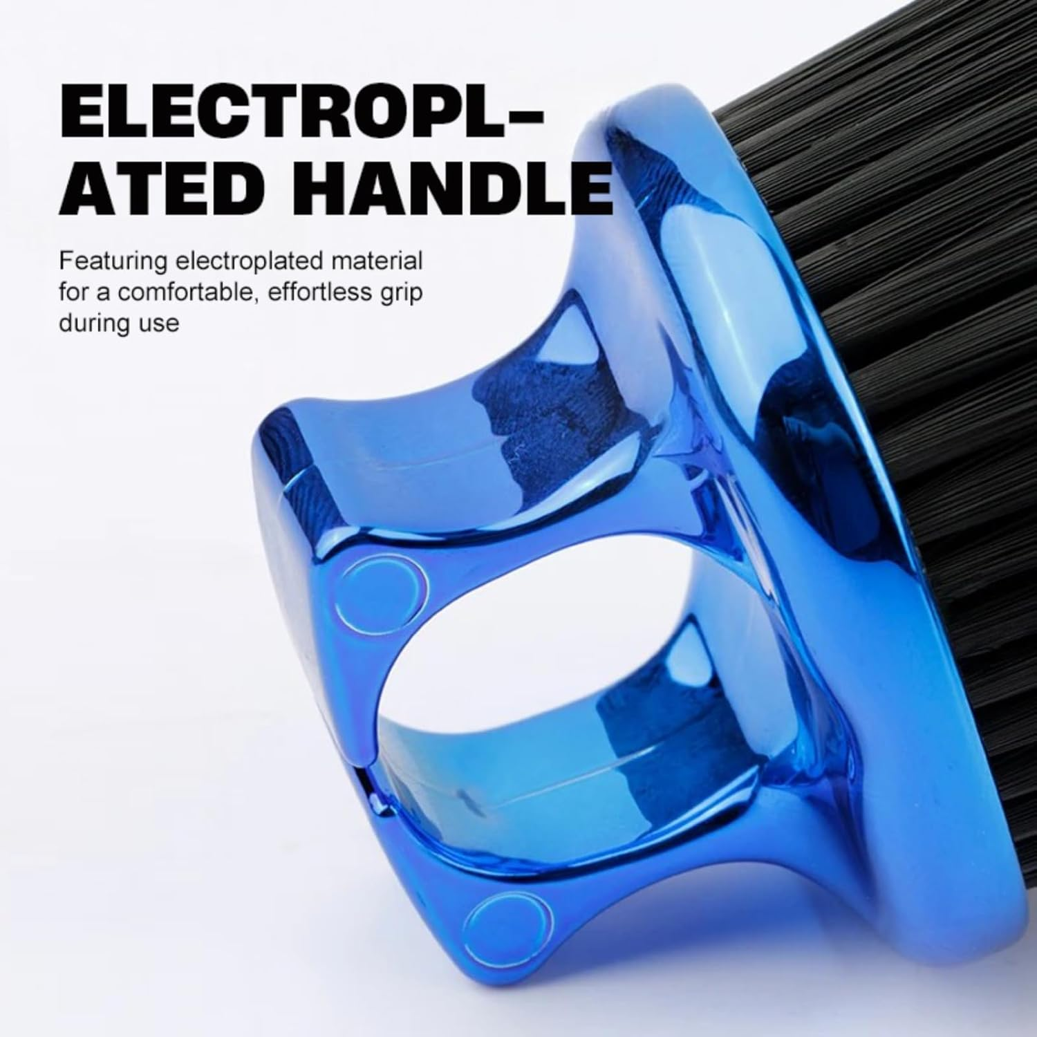 Knuckle Brush for Barbers, Barber Fade Brush Barber Beard Brush Soft Bristles for Men Beauty Salons Home Use (Gold) - Silver image number 2