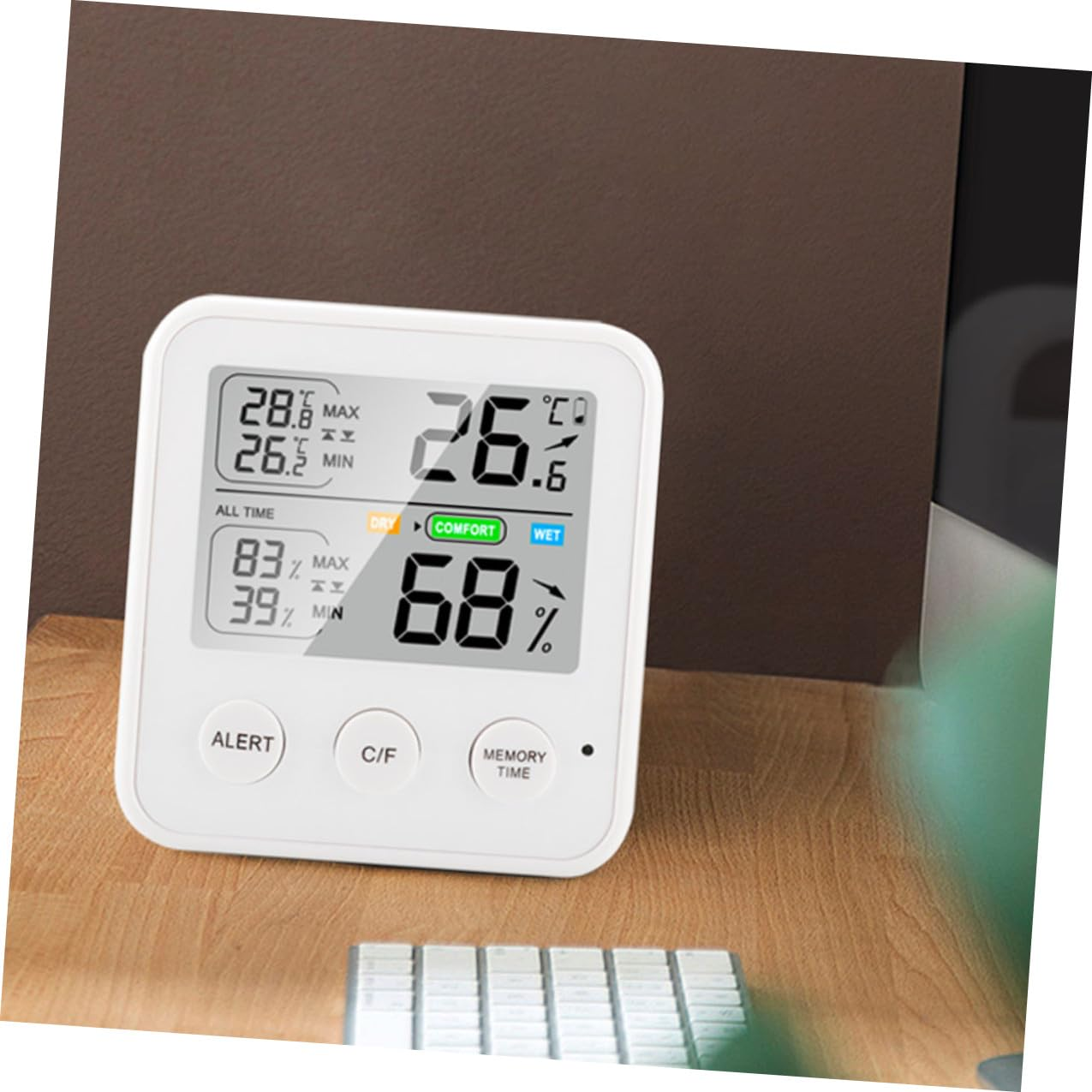 High Precision Digital Thermohygrometer for Indoor Use Multipurpose Hygrometer Thermometer with LCD Display Abs Material Accurate Temperature Humidity Sensor for Home Office image number 2