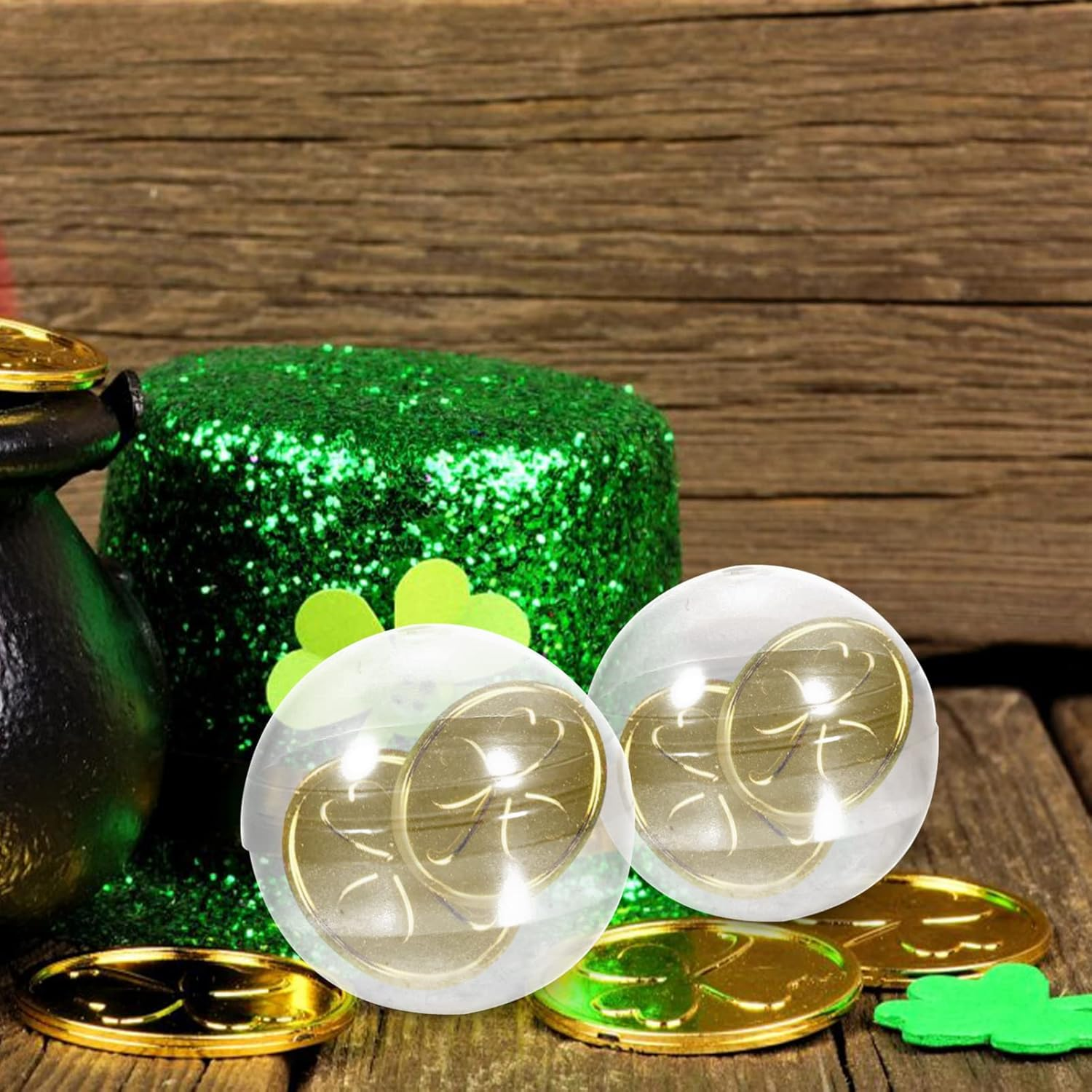 SEWACC 100Pcs Small round Capsules Clear Containers for Toy Vending Gumball Machines Surprise for Kids Party Favor Prize image number 6