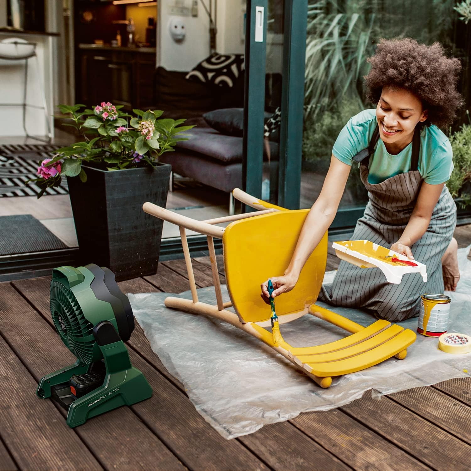 Bosch 18V Cordless Portable Fan without Battery, Variable Speed, Powerful, Adjustable Head, Quiet, for DIY, Camping and More, Air Flow Volume: 1,000 M&sup3;/H (Universalfan 18V-1000). Made in Europe image number 4