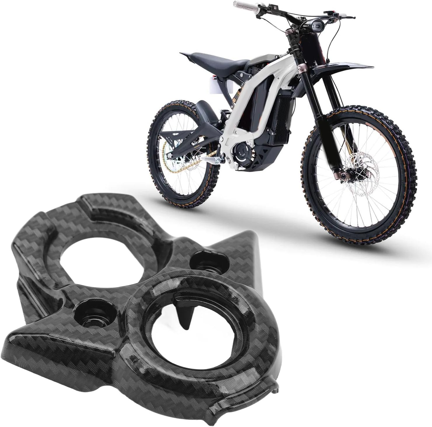 Ignition Key Switch Cover for Surron Light Bee X S, Motorcycle Central Control Decorative Cover Carbon Fiber Pattern Surron Ignition Switch Cover Replacement for Segway X160 X260 image number 6