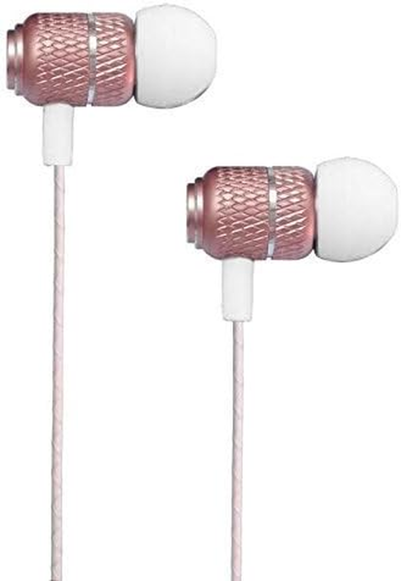 Moto E6 Wired Bass Stereo In-Ear Headphone Earphone Headset Earbuds with Remote and Mic Microphone with 3.5Mm Jack (Rose Gold) image number 1