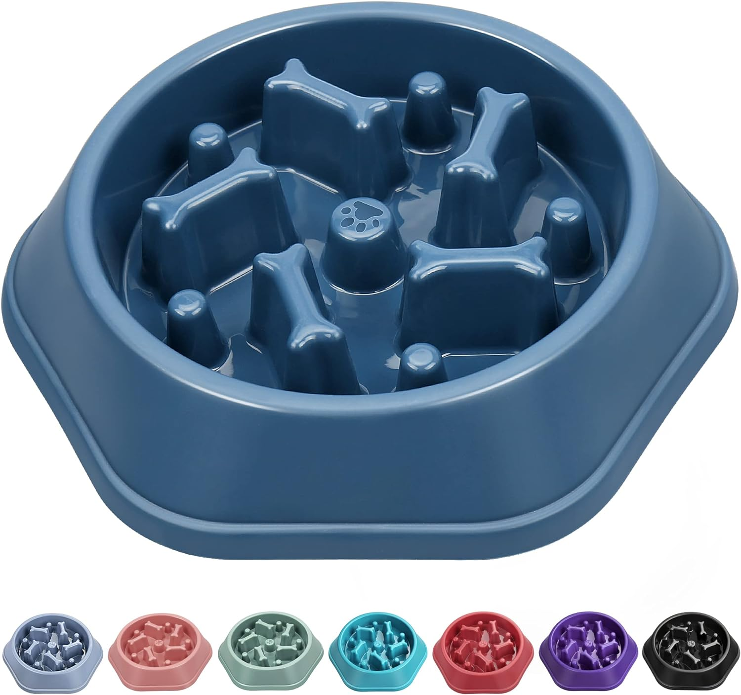 UPSKY Slow Feeder Dog Bowl - Anti-Chocking, Interactive Puzzle Bowl for Slow down Eating, Anti-Slip, Bloat Stop Maze, Small Medium Dogs