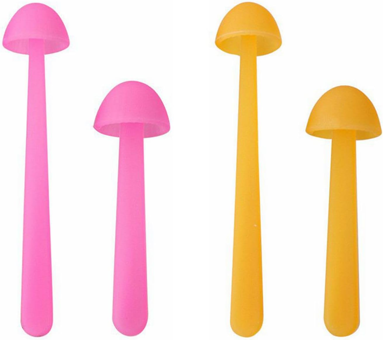 Mini-Mushroom Bookmarks - Set of 4 - Two Sizes & Colors - Soft, Flexible Silicone - Fun Stocking Stuffer, Gift for Book Lovers, Teachers, Back to School-(Pink Yellow-4Pcs) image number 5