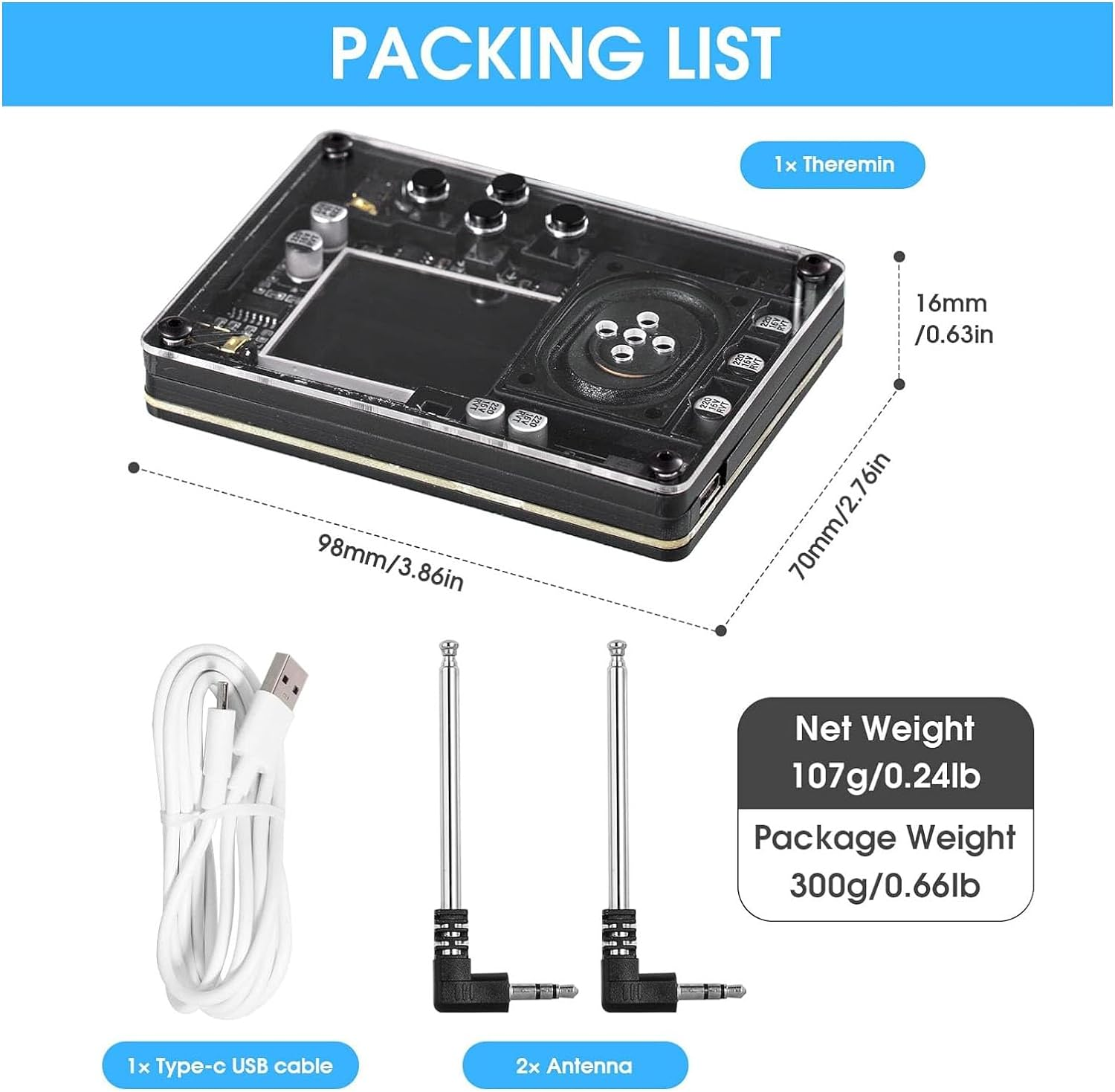 Mini Theremin Musical Electronic Creative Instrument, Adjustable Tune Settings, Highly Interactive Screen Display, Unique Portable Musical Instrument Gift image number 5