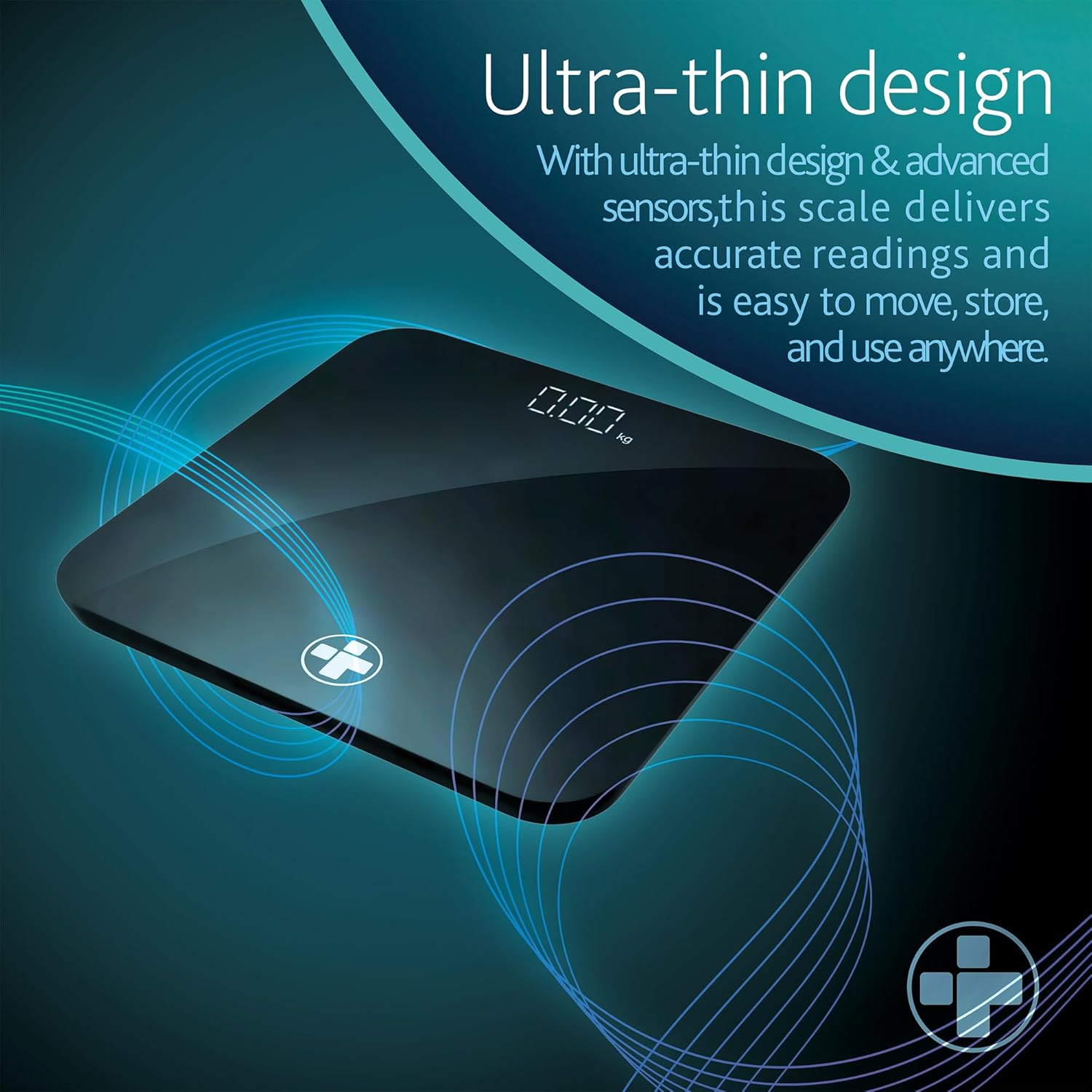 Reliance Medical Digital Body Weight Scale, Professional Weighing Scales with LED Display, Ultra Slim Design, Accurate Weight Management, Bathroom Scale, Size L 26Cm X W 26Cm X D 2.3Cm, Pack of 1