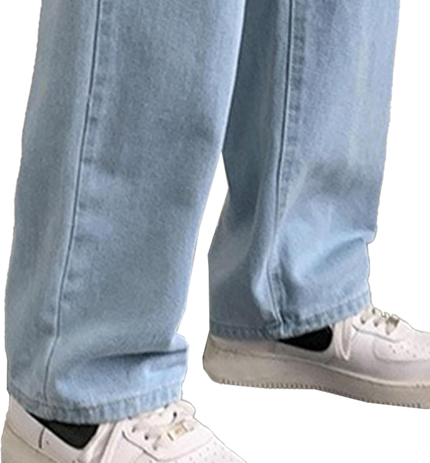 Men'S Loose Wide Leg Jeans Baggy Y2K Streetwear Denim Pants Stylish Casual Hip Hop Solid Jean, Blue 2, M image number 3