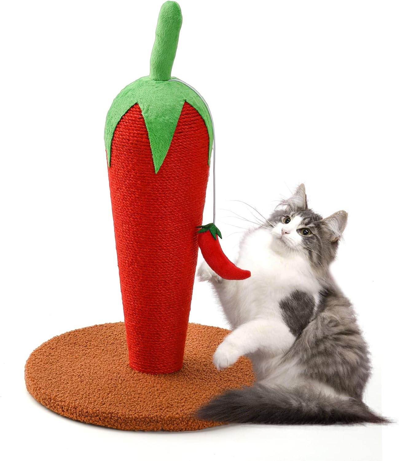 LIFLIX Chill Cat Scratching Post, Cute Sisal Cat Scratcher with Dangling Toy, Scratching Post for Indoor Cats and Kittens image number 6