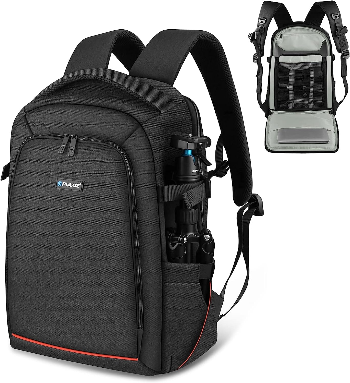 Camera Backpack ，PULUZ Waterproof Scratch-Proof Camera Bag with Rain Cover for Laptop/Digital Camera/Dslr SLR Cameras Lenses Photography Accessories image number 5