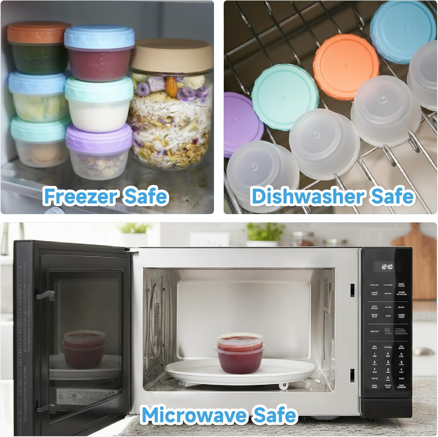 VORELIA 8 Pack 2.7 OZ Snack Containers with Lids, Reusable Sauce Container for To-Go Sauce, Salad Dressings, Condiment, Snackle Box for Nuts, Snacks, Purees, Travel Snack, Dishwasher Safe image number 2