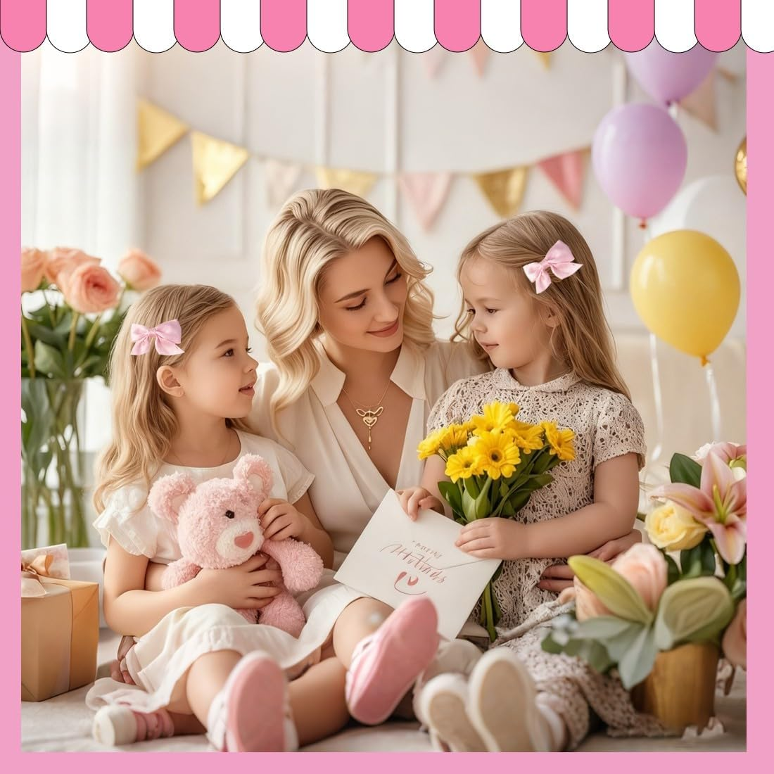 TEOZBLU 4 Pairs of Bows Hair Clips, Red Bow Hair, Hair Clip Hair Bows Girls, Hair Accessories, Women, Non-Slip Crocodile Hair Clips, for Wedding, Birthday (Red/Pink/Blue/Purple)