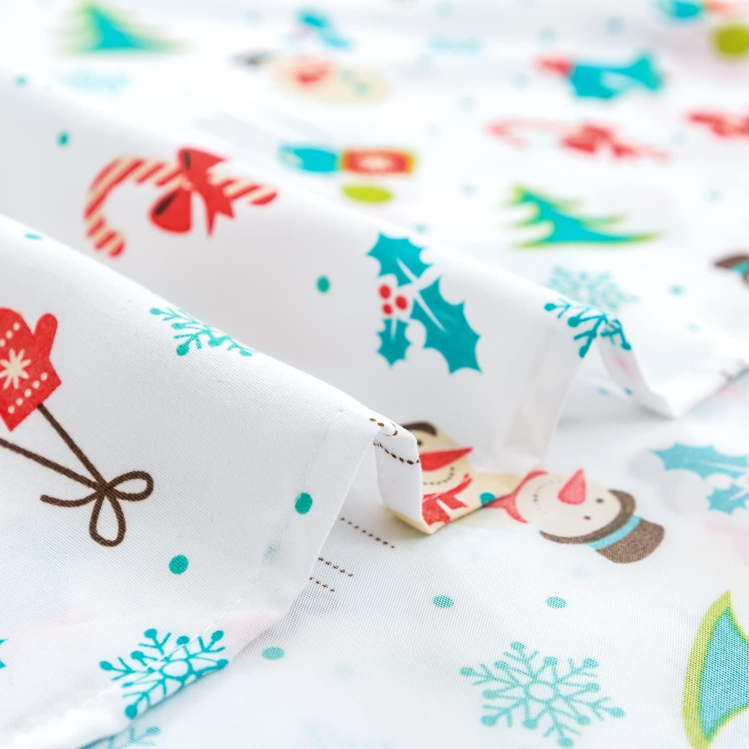 UDEAL Flower Bed Sheets Queen Size,Deep Pocket Queen Sheet Sets Floral,Microfiber Queen Sheets Set Deep Pocket,Breathable & Cooling,Easy-Fit Soft,Christmas Tree image number 4