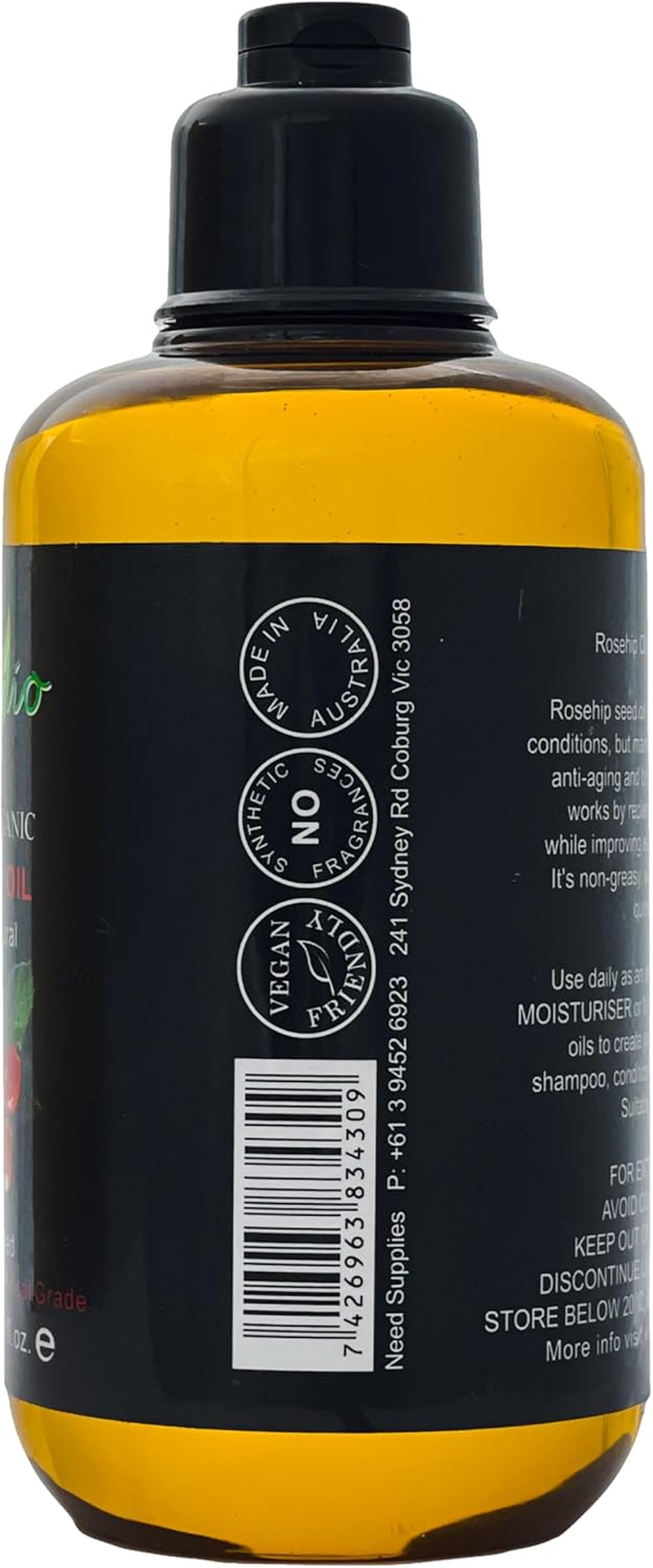 Organic Rosehip Oil Cold Pressed 100% Pure Natural Virgin Rose Hip Face,Skin Oil (Without Pump, 200Ml) image number 6