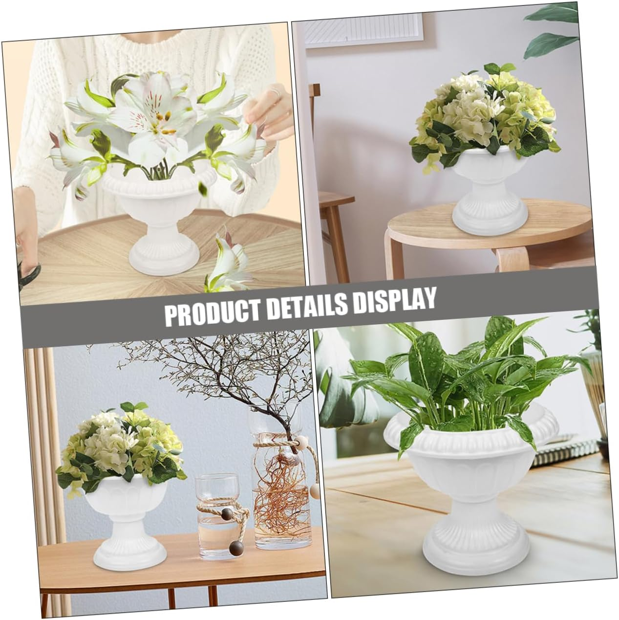 Outanaya 8Pcs European Style Decorative Flower Pots for Gardening Mini Roman for for Home Office and Outdoor Decoration image number 3