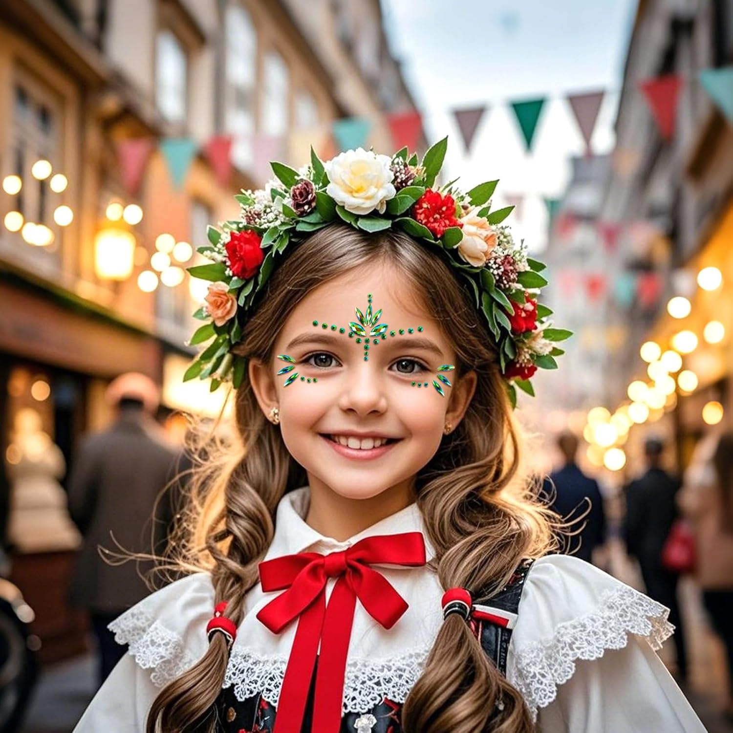 RUIOMII Pack of 2 Glitter Stones Face, Rhinestones Face, Face Tattoo Carnival for Festive Make-Up, Music Festival, Party image number 3