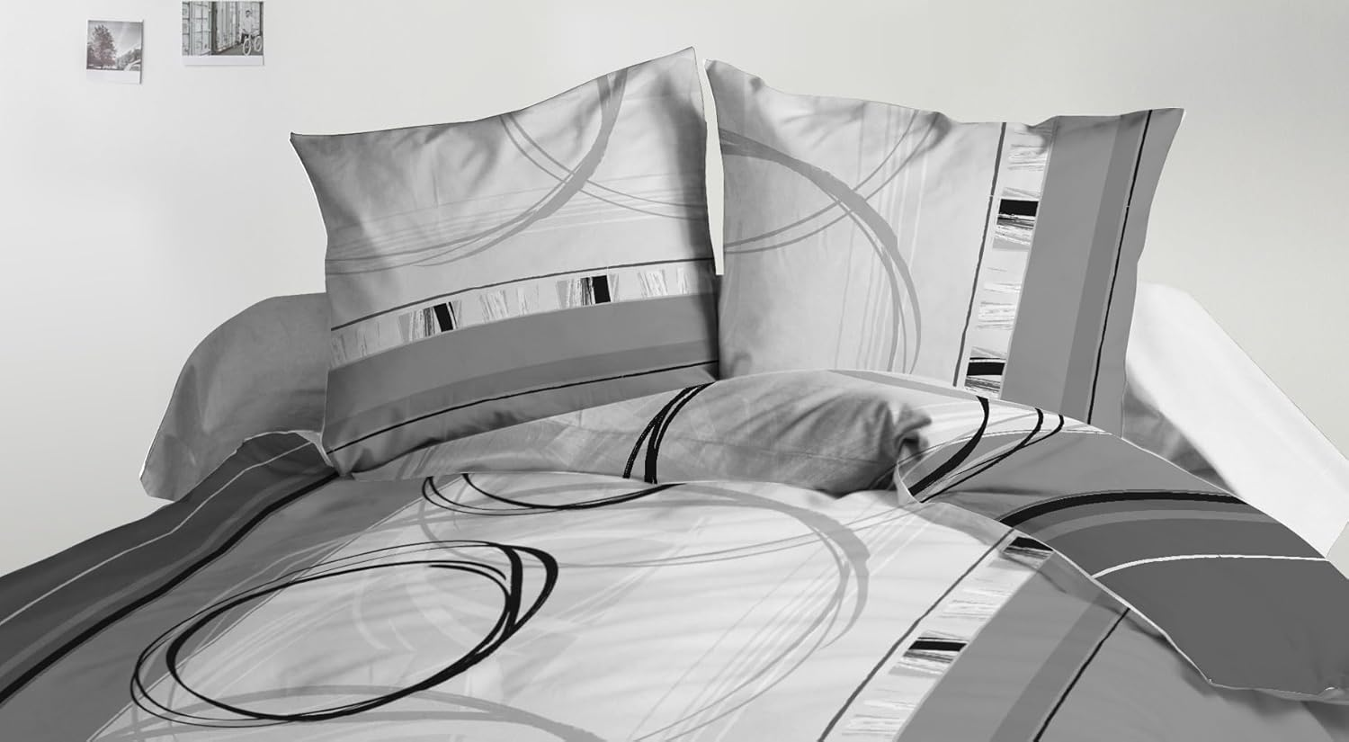 Le Linge De Jules Duvet Cover 220 X 240 Cm + 2 Pillowcases Microfibre Soft and Durable Easy Care Freewheel Grey image number 1