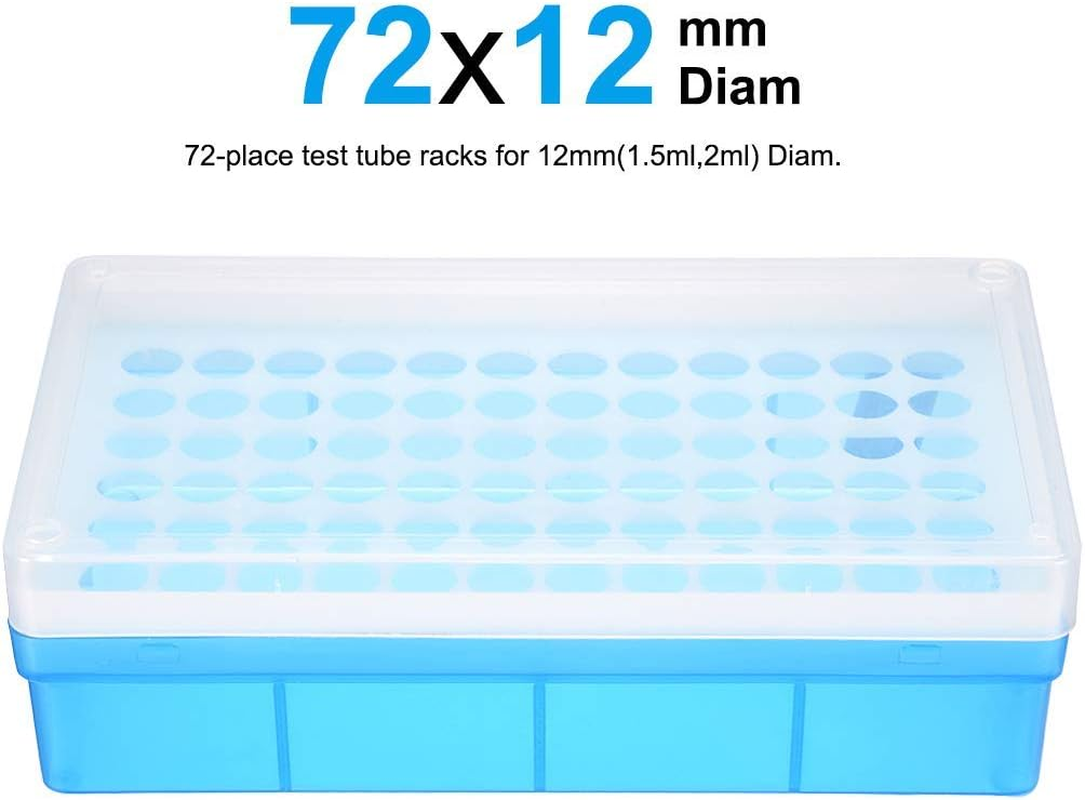 XYWHPGV 2 Pcs Tube Rack Polypropylene 72-Well Blue for 1.5Ml, 2Ml(1Bbda 37250 4B472 89F5C 7C16B E3F03 image number 1