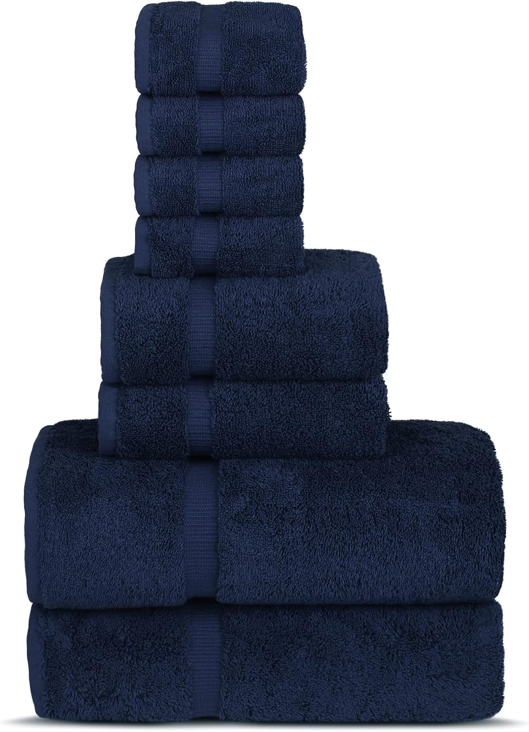 Chakir Turkish Linens | Hotel & Spa Quality 100% Cotton Premium Turkish Towels | Soft & Absorbent (8-Piece Towel Sets, Navy Blue) image number 5