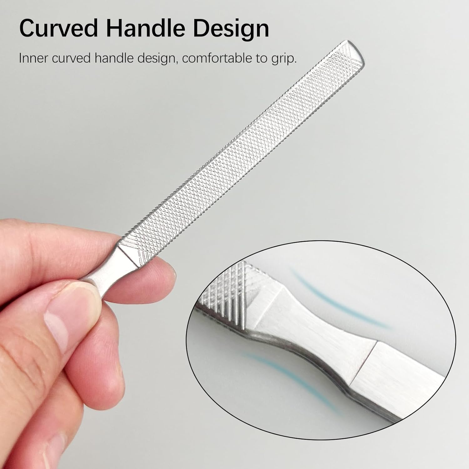 2-Pack Stainless Steel Toe Nail Files, 4-Sided Design for Thick Nails, Ideal for Men, Seniors, and Dogs image number 1