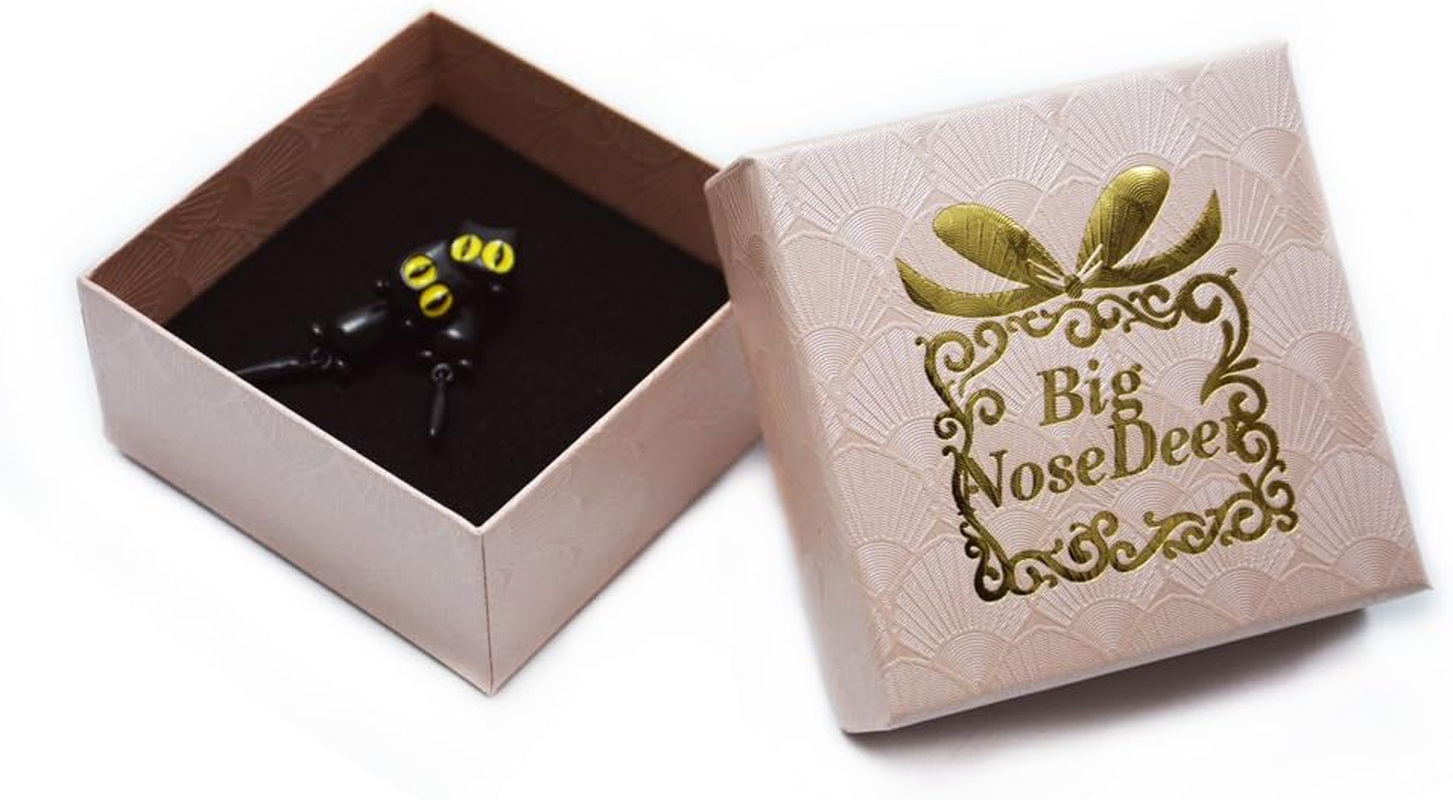 Cat Women Stud Earrings Jewellery,Handmade Earring for Mens Girls Kids (Black) image number 5