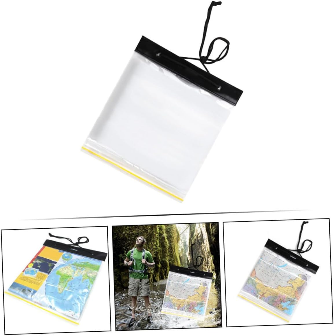 BIUDECO Large Hiking Bag File Storage Pouch Plastic Wet Bag for Travel Documents image number 6