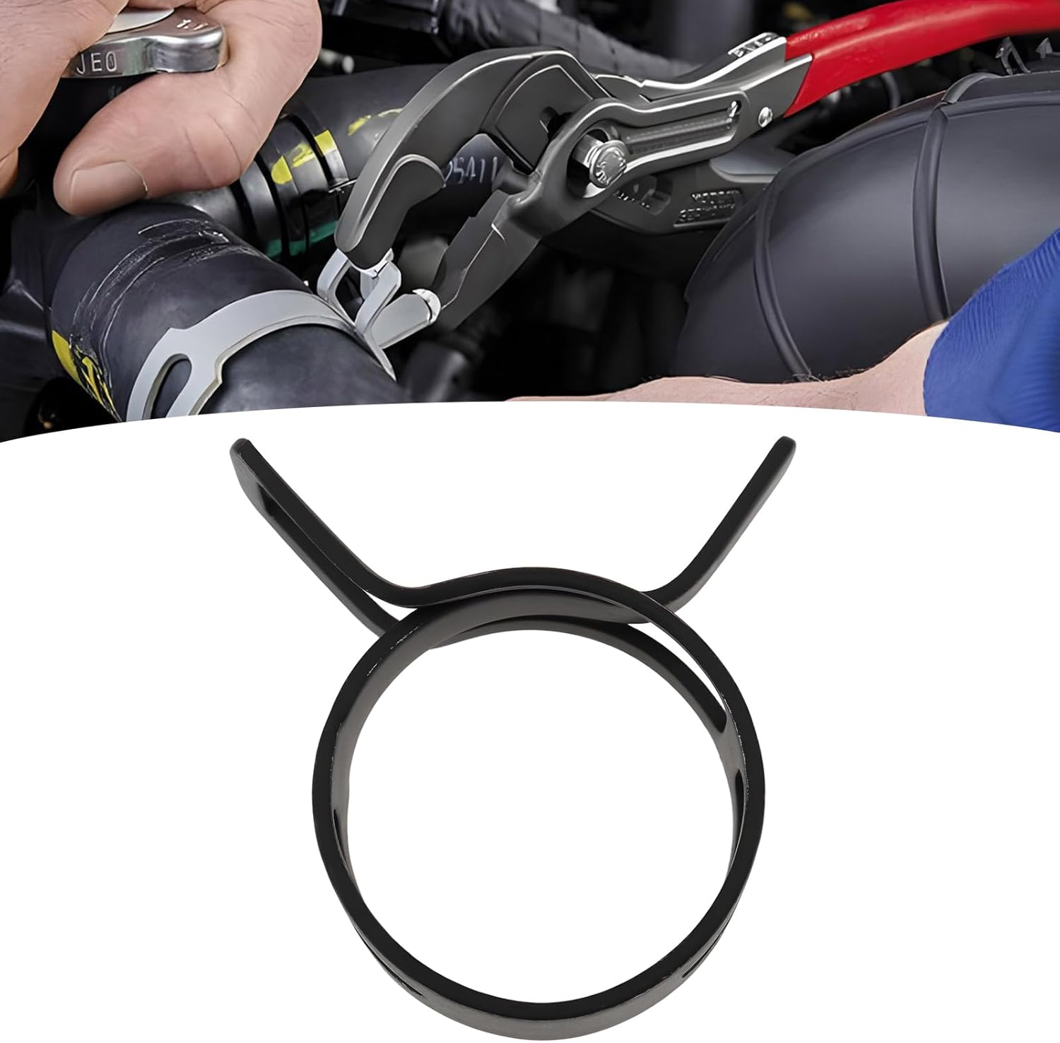 Emagtech 10Pcs 25Mm Hose Clamp Spring Strap for Hose 25X12X1.2Mm Black image number 5