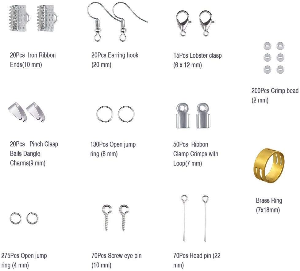 LYSAIMG 877 Pieces Jewelry Making and Repair Tools,Earring Making Kit, Craft Supplies with Pliers,Jewelry Beading Making and Repair Tools Kit with Jewelry Pliers Beading Wires for Beginners Adults Teens and Kids Starter Tool