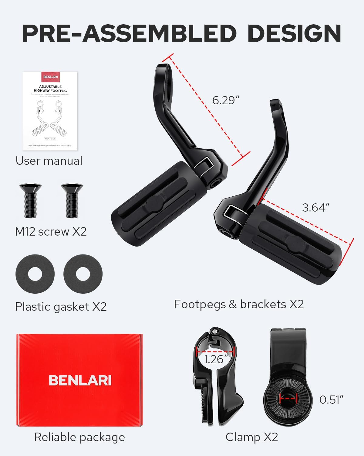 Benlari Long Highway Peg Black 2