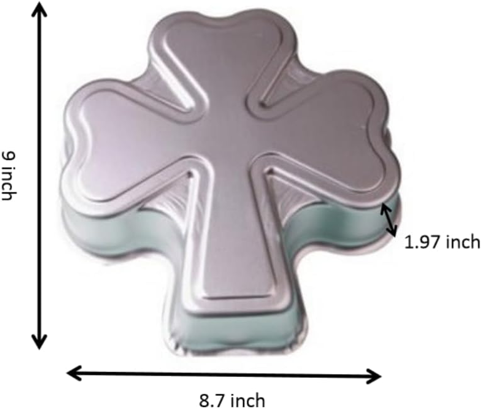 9 Inch Novelty Shamrock Cake Pan Clover Mould with Material of Aluminum 3D DIY Cake Baking Pan for St. Patrick'S Day, Birthday, Anniversary, Party, Christmas image number 1