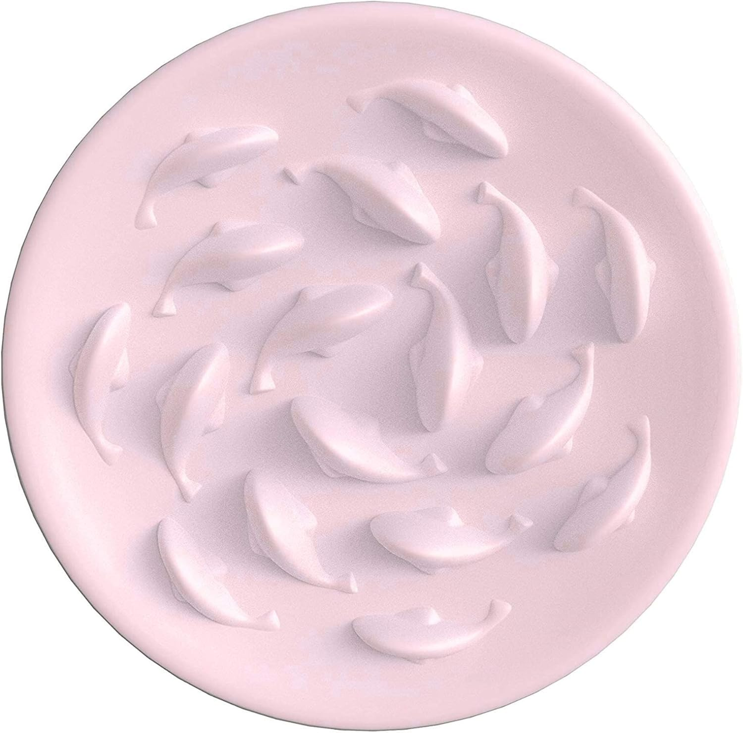 Slow Feeder Bowl for Cats and Small Dogs,Cilkus Fish Pool Design, Fun Interactive Bloat Stop Puzzle Feeder Bowl Healthy Eating Diet Made of Melamine Food Grade Material Dishwasher Safe (White)