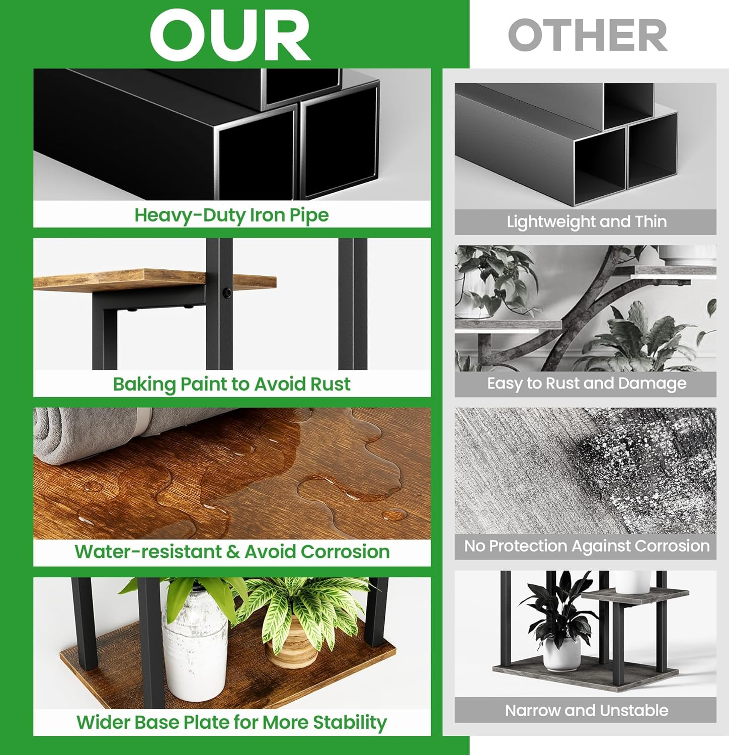 Memocastle Plant Stand Indoor with Grow Lights - 6 Tiered Tall Metal Shelf for Indoor Plants Multiple, Lighted Corner Rack Flower Display Holder image number 3