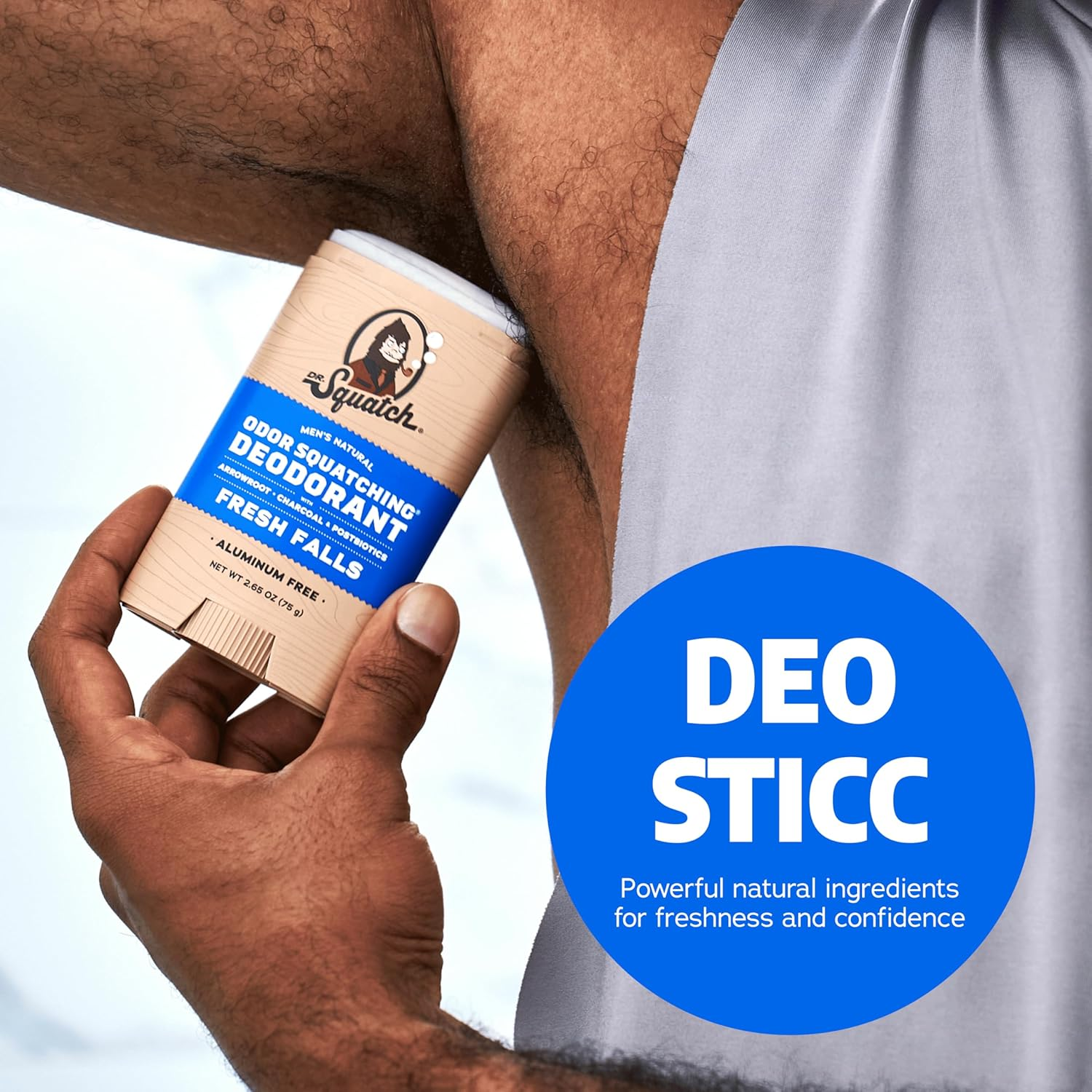 Dr. Squatch Natural Men&rsquo;S Deodorant &ndash; Aluminium Free Natural Deodorant for Men with Charcoal & Postbiotics for 72-Hour Odor Protection &ndash; Alpine Sage & Fresh Falls, 75G Stick (2-Pack) image number 2
