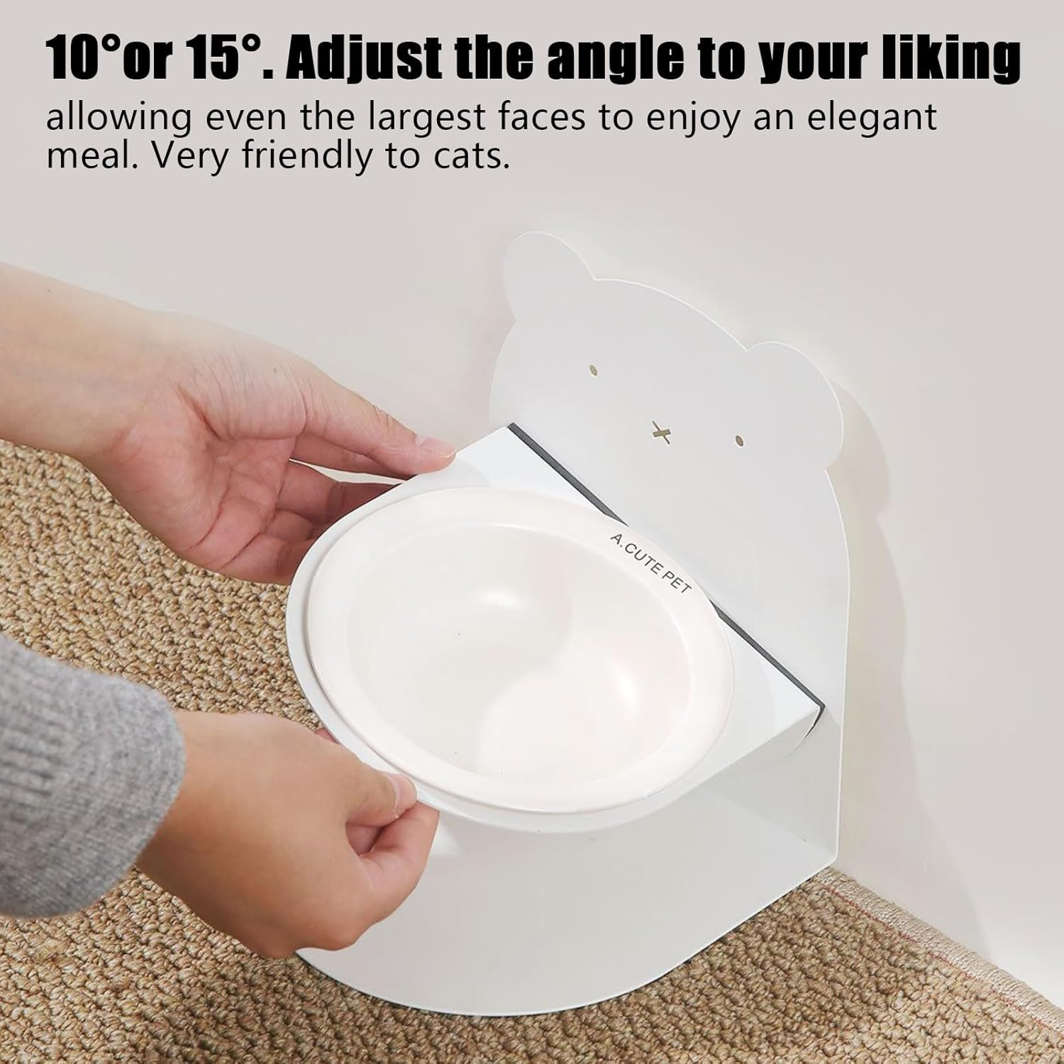 Ceramic Cat Bowl,Slow down Eating Cat Food Dish | Healthy Eating Diet Height-Adjustable Dish for Kitten Puppy Animals Small Medium Large Breeds image number 1