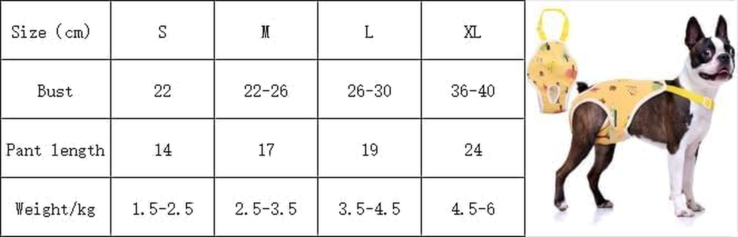 Dog Diapers Female Washable Sanitary Pantie with Adjustable Suspender, Reusable Doggie Diapers in Heat, Cute Puppy Pet Period Panties Dog Underwear for Corgi Bulldog (Yellow, L, Count, 1) image number 4