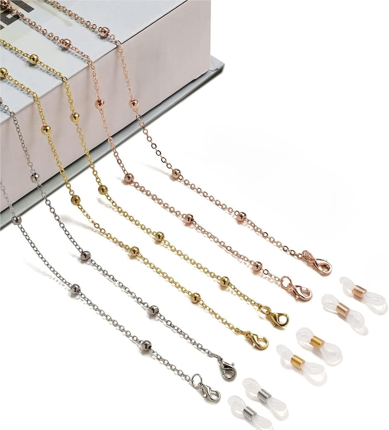 3 PCS Glasses Chain, Glasses Strap, Adjustable Eyeglass Holder for Women, Stylish Eyewear Retainer for Reading Glasses and Sunglasses, for Fashion Professionals image number 4