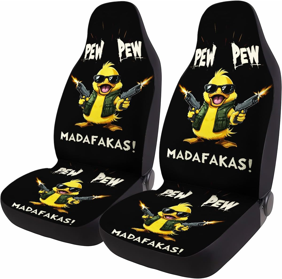 GENANY Owl I'M so Grumpy 2 Front Car Seat Covers for Car Truck Sedan SUV, Car Gifts, Durable Automotive Seat Covers, Breathable Bucket Seat Covers, Protective Interior Accessory