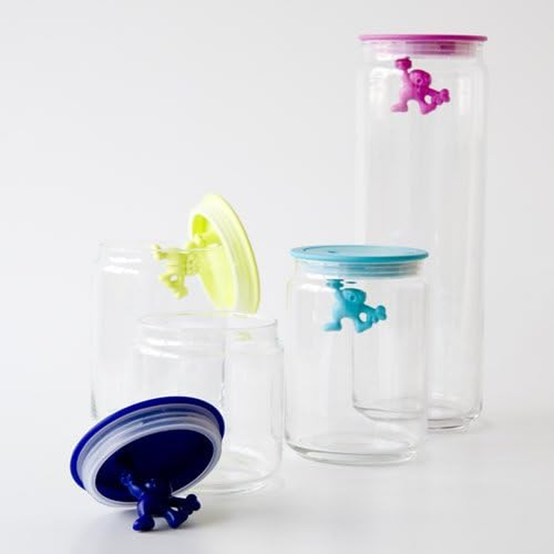 Alessi Gianni Glass Kitchen Box with Lid, White, 12 Cm Height image number 5