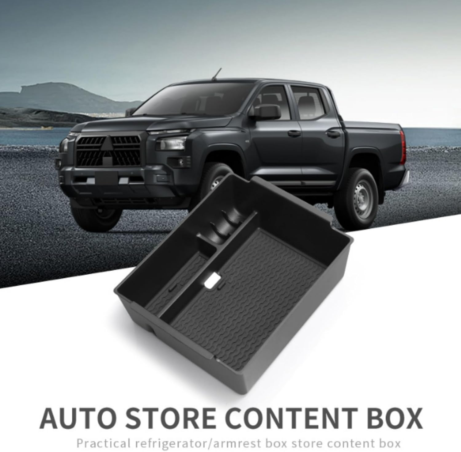 ABS Plastic Center Console Privacy Organizer Compatible with L200 for Triton 2024-2025 Car Center Console Armrest Box Organizer Holder Glove Storage Box Armrest Box image number 2