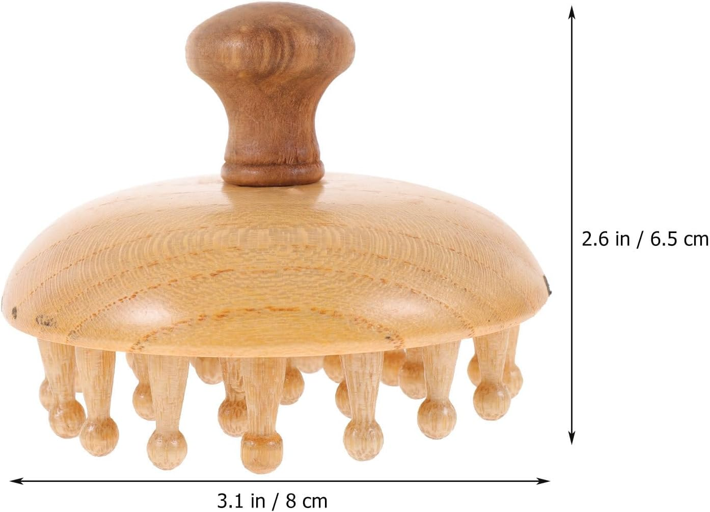 POPETPOP Bamboo Hair Growth Brush, Natural Wood Head, Mini Massager, Bamboo Bristle, Hair Brush, Anti-Static image number 2