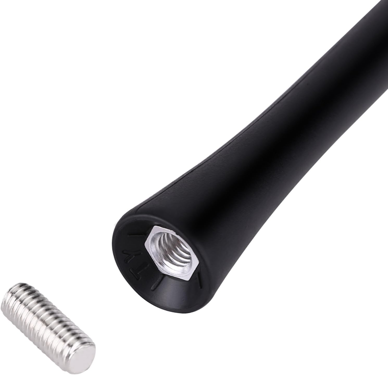 CHICIRIS Car Replacement Antenna, Black Rubber Universal 9 Inches Car Replacement anti Noise Beesting Aerial FM Radio Antenna with Screws for Car Owners image number 2