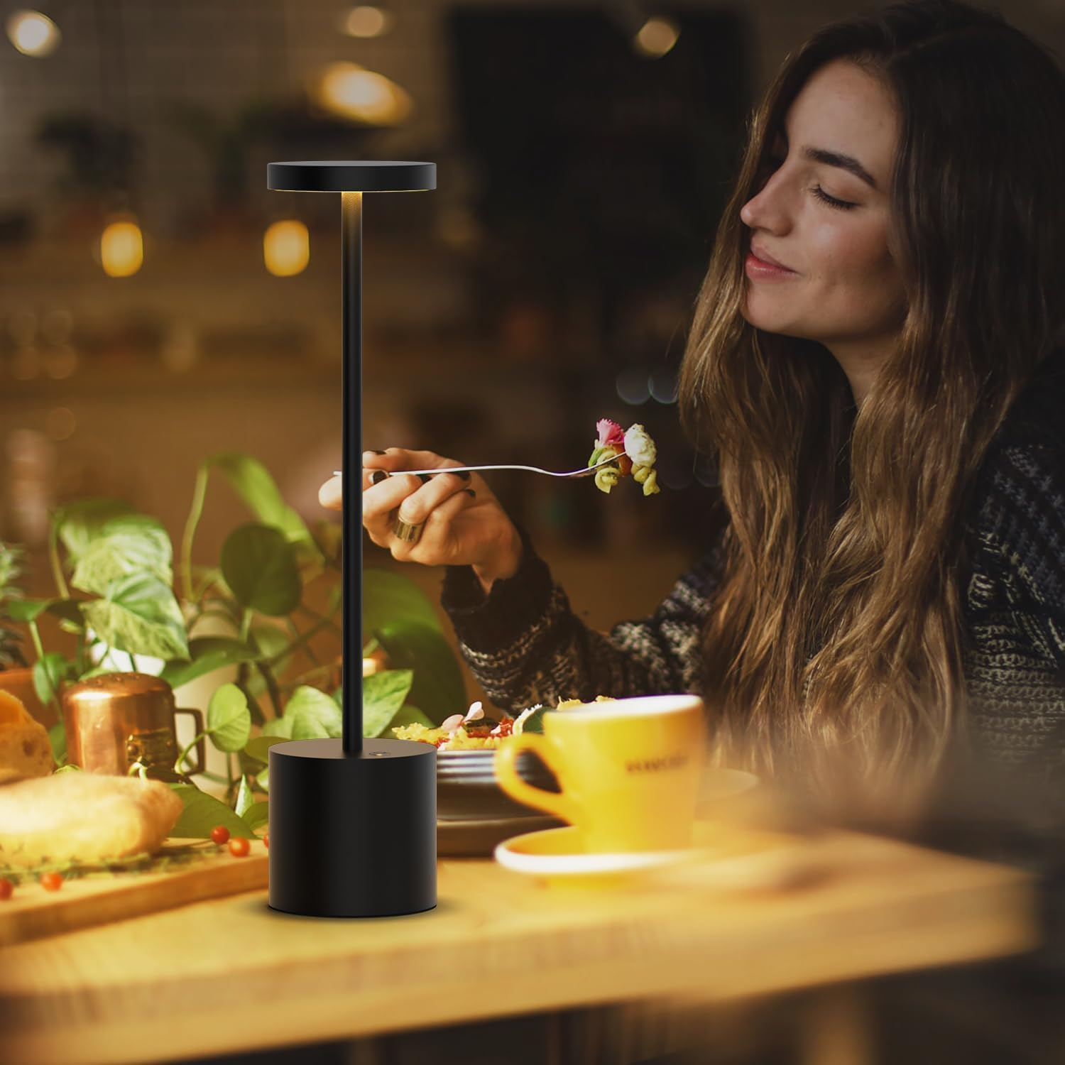 2 Pack Cordless Table Lamp, Rechargeable Lamp with 4000Mah Battery, 8-35Hrs Wireless LED Desk Lamp, 3 Color Modes Dimmable Bedside Lamp for Home Office, Caf&eacute;, Outdoor Patio image number 3